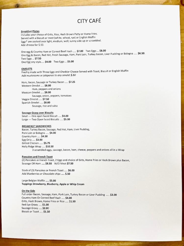 City Cafe Menu image 1
